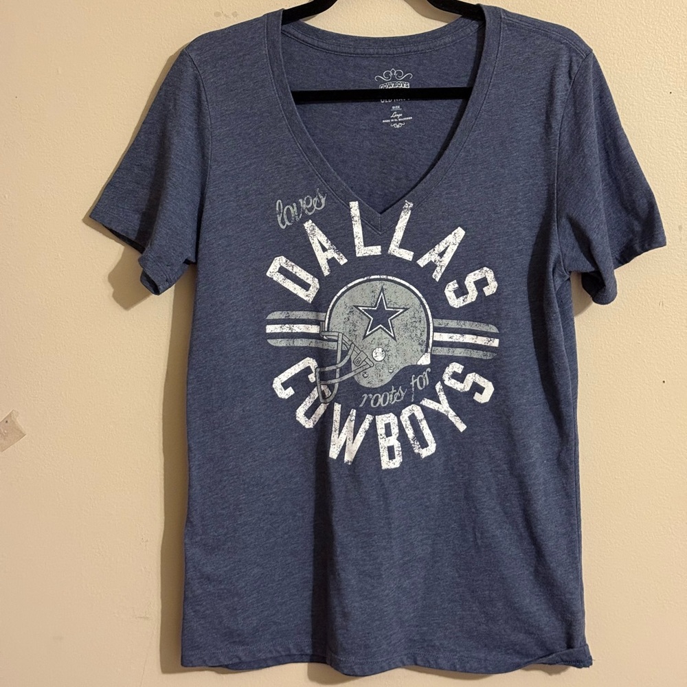 Old Navy Blue Short Sleeve Tee Relaxed Fit - Picture 3 of 5